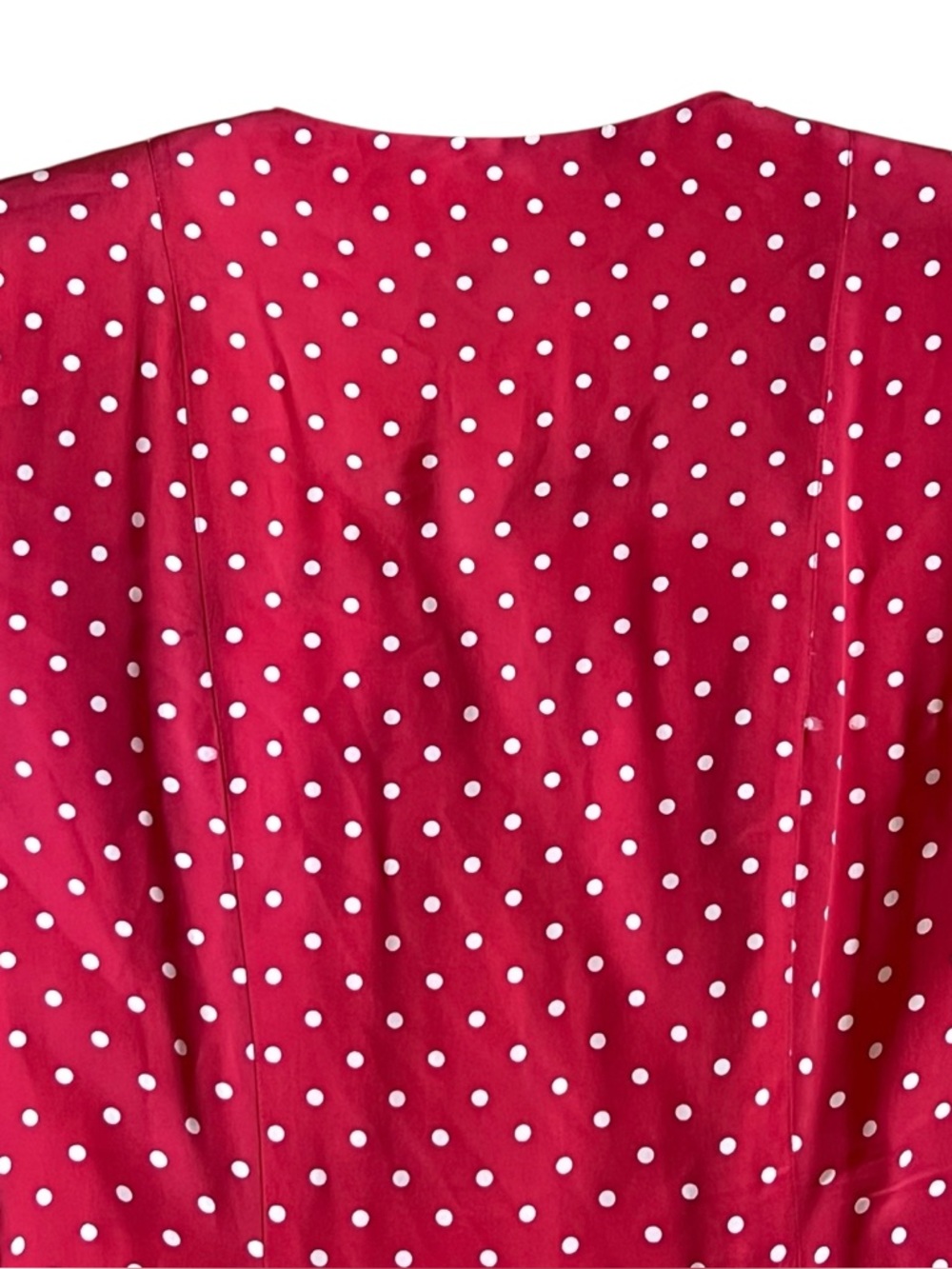 J. Peterman Sz 8 Red Polka Dot 100% Silk Button Front Fit & Flare Maxi Dress - Picture 10 of 14